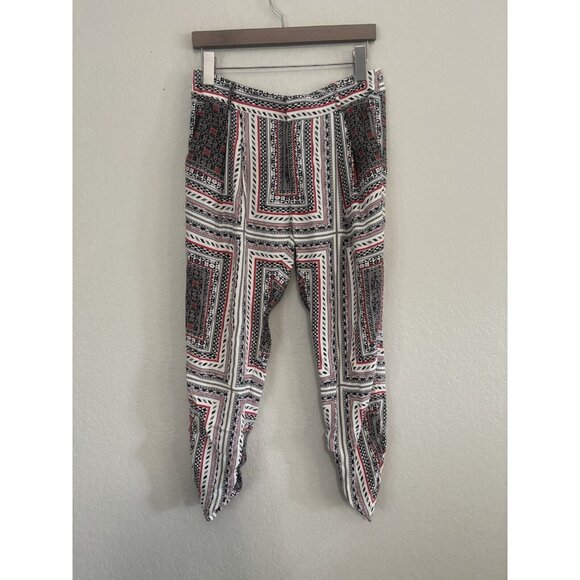 Parker Harem 100% Silk Boho Print Pants Sz 4 - Picture 1 of 8